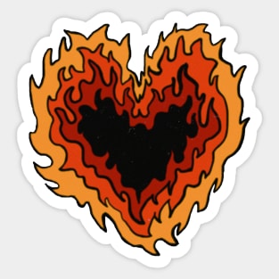 Flaming Heart Sticker